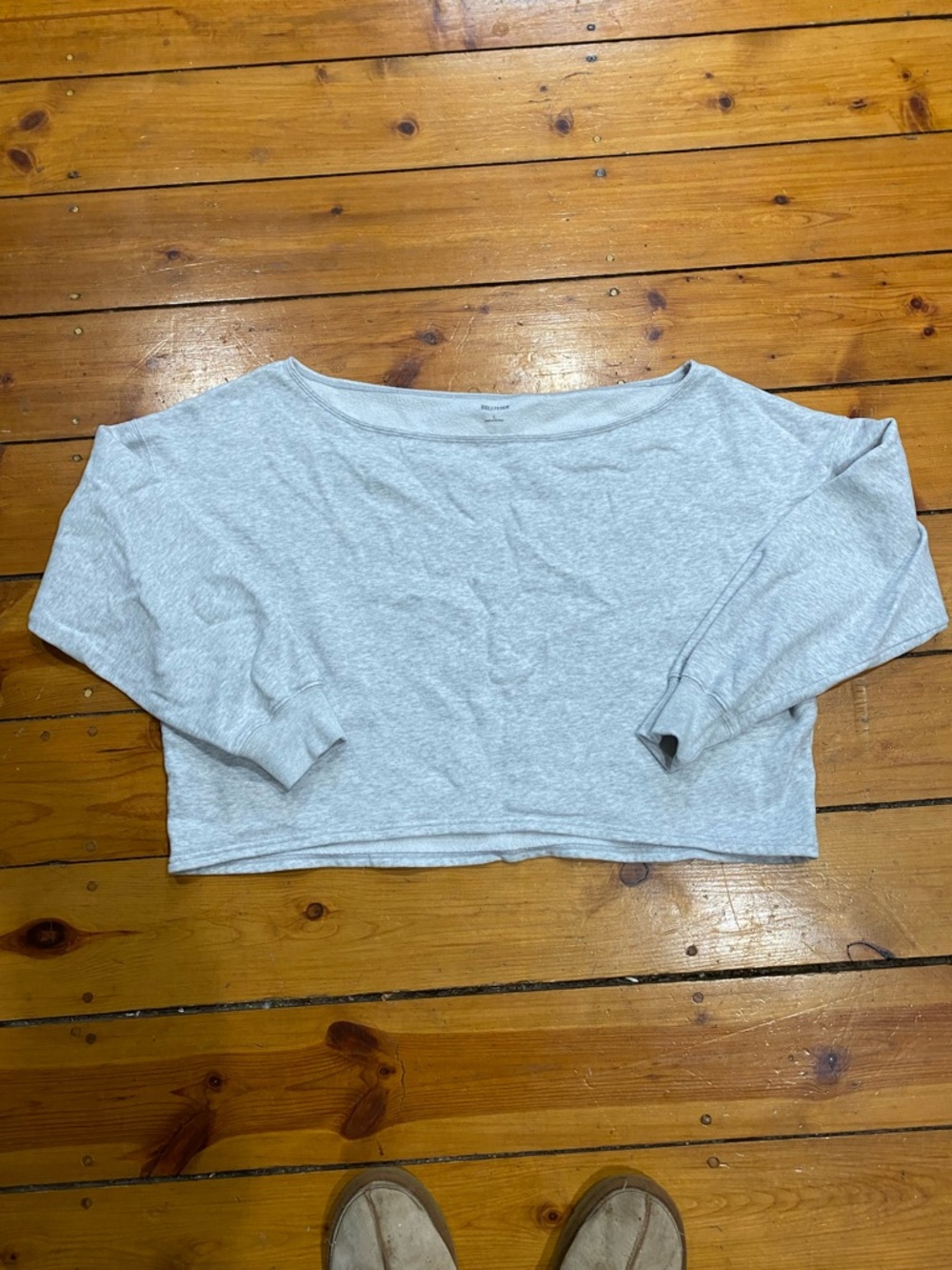 Hollister Light Gray boatneck oversized Sweatshirt size Large